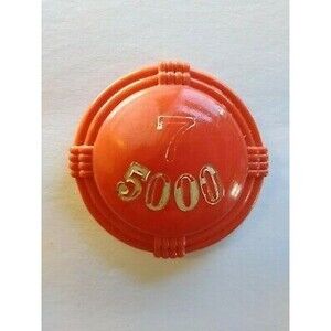 Pinball Machine Cap Vintage Original Part 1950s Red Orange Marbleized 7 5000